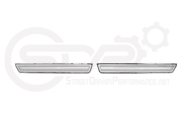 2015-2023 Dodge Challenger | Rear Bumper Side Marker Lens w/ Red LED Reflector Light Pair (Clear / Red / Smoke)