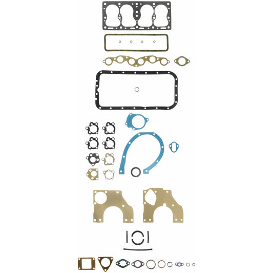 Fel-Pro FS 7285 B engine gasket set with multiple gaskets and seals for automotive engine repair, detailed image of the gasket components.