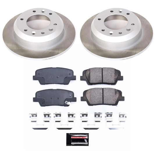 PowerStop rear semi-coated rotor kit for 2014 Kia Sedona, performance brake rotor set with clean, detailed disc surfaces.