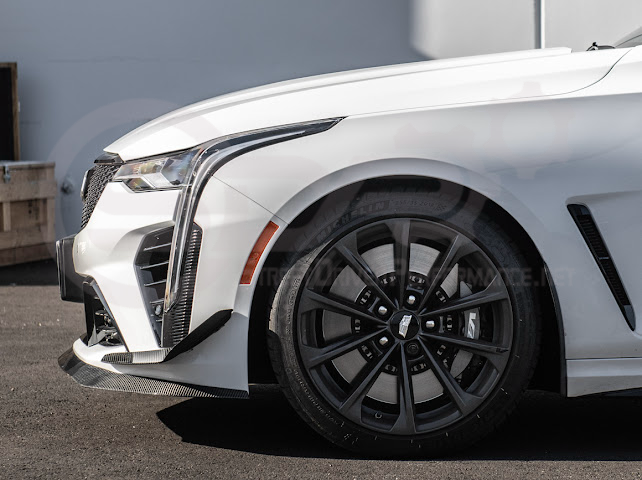 2020-UP CADILLAC CT4 BLACK WING | CARBON FIBER FRONT BUMPER CANARDS