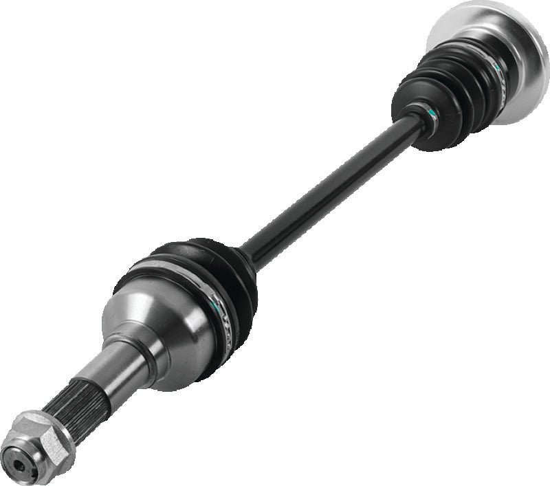 QuadBoss rear right replacement axle for Yamaha YXR450 Rhino 4x4 ATV, shown in close-up view.