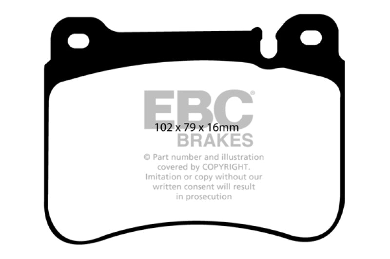 EBC Redstuff performance front brake pads for Mercedes-Benz C230 W203 2005-2007 sport sedan, high-performance brake components