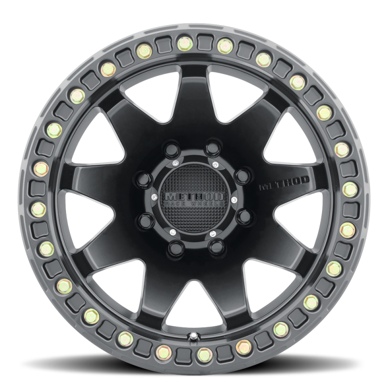 Method MR108 17x9 matte black cast wheel with -44mm offset, 8x170 bolt pattern and 130.81mm bolt hole circle