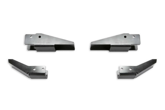 Fabtech Offset Intrusion Beam Kit for chassis bracing, shown installed on vehicle frame, enhances structural rigidity and safety.