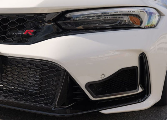 HKS 2023+ Honda Civic Type R FL5 S Type black oil cooler kit installed on engine, showcasing the compact cooling system.