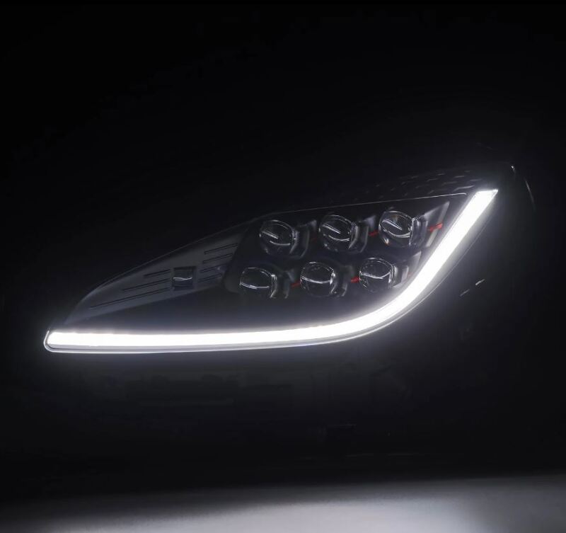 AlphaRex Nova Series LED projector headlights for 21-23 Toyota GR86 and Subaru BRZ, black finish, with sleek headlight design.