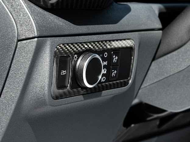 2024-Up Ford Mustang S650 | CARBON FIBER Interior Head Light Control Panel Trim Cover