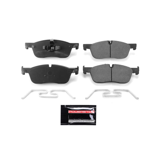 PowerStop Z23 Evolution Sport brake pads with hardware for 2018 Jaguar E-Pace front brake system, performance brake pads.