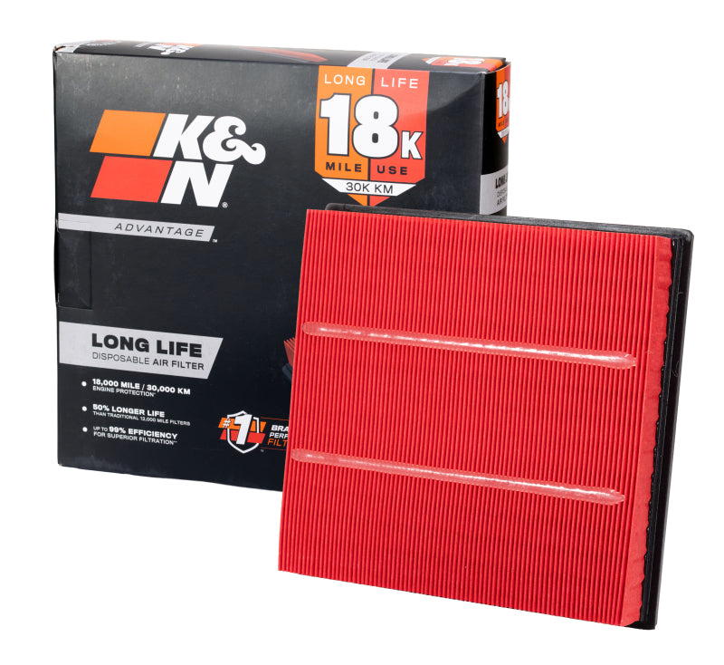 K&N Engineering universal clamp-on air filter with 4-inch flange and red filter media