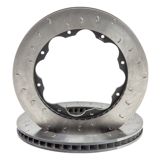 Alcon Nissan R35 GTR Gen 1/2 rear right slotted brake rotor ring kit, 380x30mm, with detailed slotted surface for improved braking.