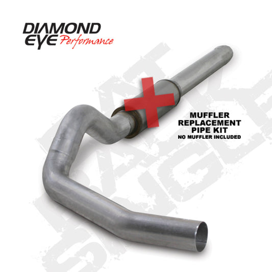 Diamond Eye Performance 5-inch catback exhaust pipe for 2004.5-2007.5 Dodge Ram Cummins diesel pickup truck, single aluminum replacement pipe.
