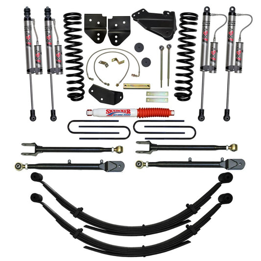 Skyjacker 8.5-inch lift kit for 2005-2007 Ford F-350 4WD Diesel trucks, featuring suspension components and coil springs.
