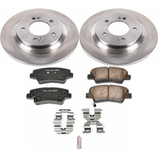 PowerStop rear brake kit for 2018-2019 Hyundai Elantra GT, OE-style brake components for improved stopping power.