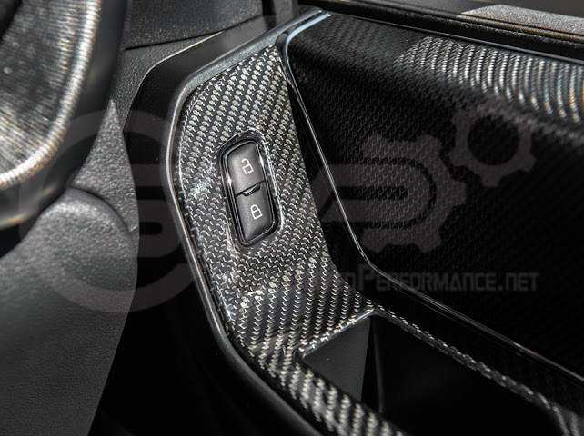2021-UP FORD F-150 | FACTORY STYLE CARBON FIBER FRONT DOOR GLASS LIFTING PANEL COVER