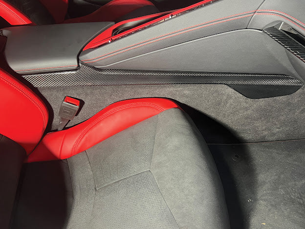 2020+ CORVETTE C8 | FACTORY STYLE CARBON FIBER CENTER CONSOLE SIDE PANEL TRIM VENT COVER