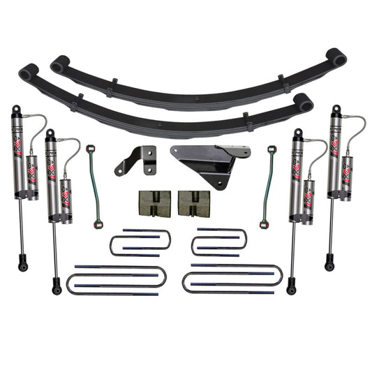 Skyjacker 6-inch lift kit for 1999-2002 Ford F-250 F-350 V8 trucks showing lifted suspension and components