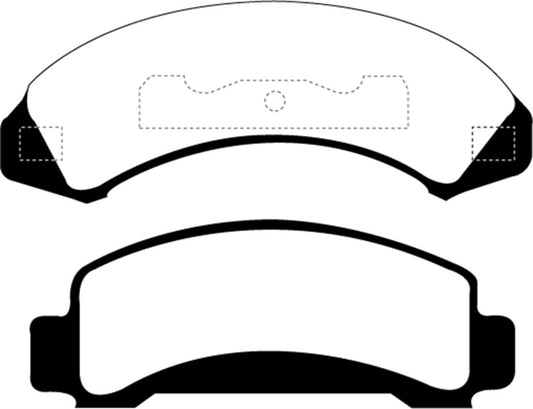 EBC Ultimax2 front brake pads for Ford Aerostar 2.3, OE quality brake pads with metal backing and friction material.