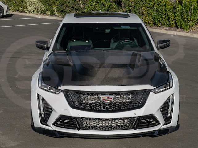 2022-2024 CADILLAC CT5-V BLACKWING SEDAN | CARBON FIBER FACTORY EXTENDED STYLE FRONT LIP SPLITTER GROUND EFFECTS