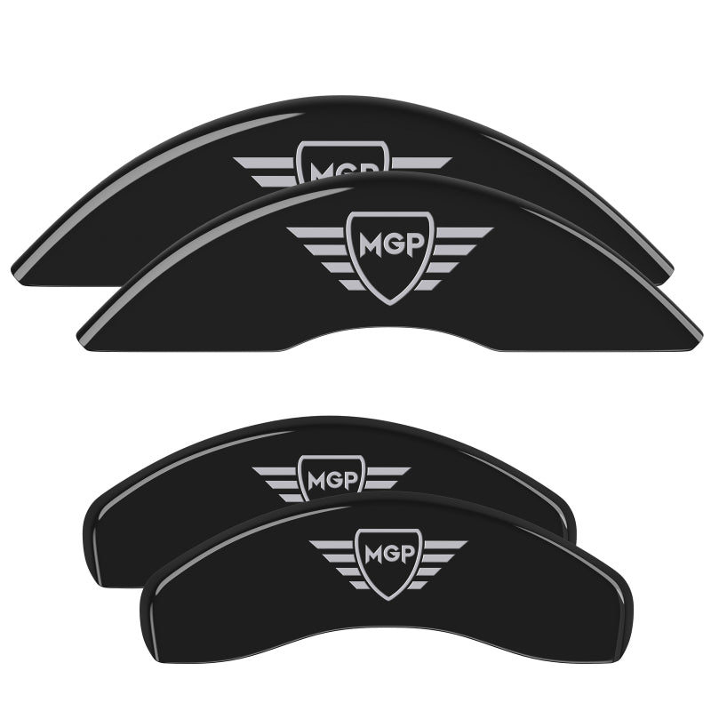 MGP 4 Caliper Covers Engraved Front & Rear MGP Black Finish Silver Char 2019 GMC Terrain