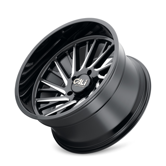 Cali Off-Road Purge 22x12 cast wheel in gloss black with milled accents, 6x139.7 bolt pattern, -51mm offset, 106mm hub