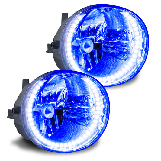 Oracle Lighting blue LED halo fog lights for 2006-2009 Toyota 4-Runner, pre-assembled and designed for improved visibility.