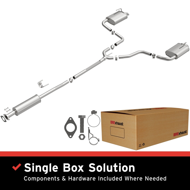 Magnaflow catback exhaust kit for 2019-2025 Nissan Altima 2.5L, shown installed with polished pipes and exhaust tips.