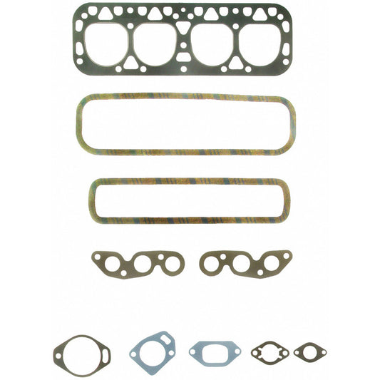 Fel-Pro HS 7509 S-1 engine cylinder head gasket set showing multiple gaskets and sealing components on a clean surface.