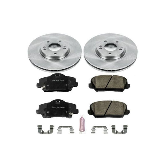 PowerStop OE brake kit for 2014-2017 Kia Forte5 front brakes, includes rotors and calipers for reliable stopping power