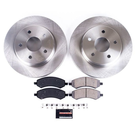 PowerStop OE front brake kit for 2007-2009 Chrysler Aspen, includes brake pads and rotors for reliable stopping power.