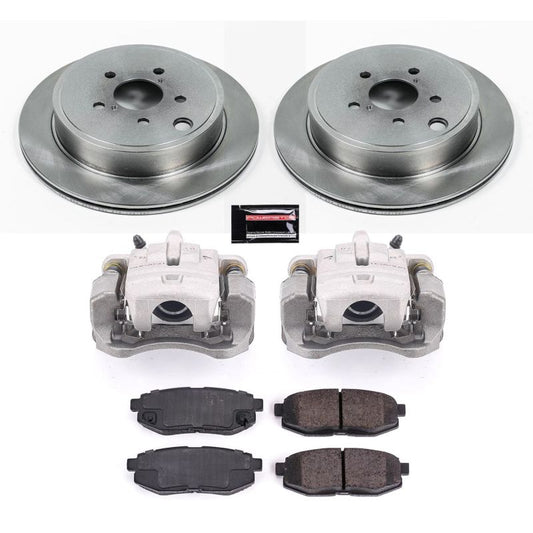 PowerStop rear Autospecialty brake kit with calipers for 2013-2016 Scion FR-S, showing brake components and caliper assembly.