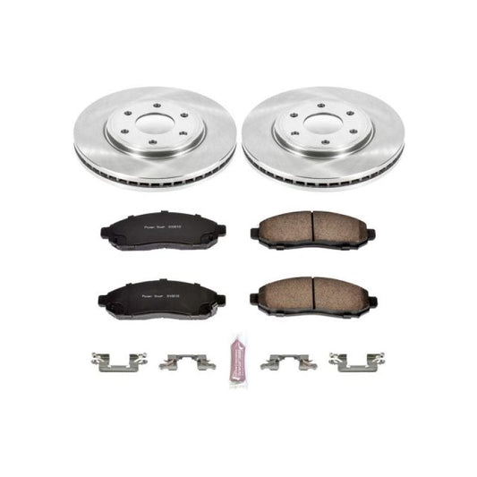 PowerStop OE front brake kit for Nissan Frontier 2005-2018, includes brake rotors and pads for reliable stopping power.