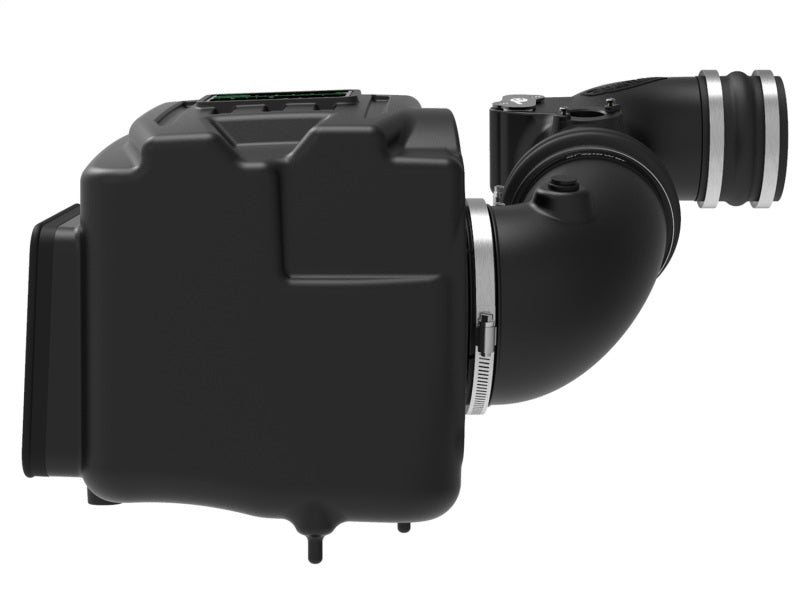 aFe Quantum Pro DRY S cold air intake system for GM/Chevy Duramax V8 6.6L LML engine, showing the dry filter and intake tubing