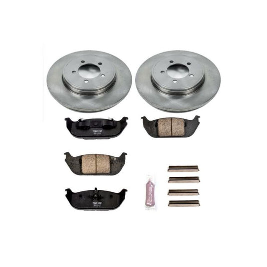 PowerStop OE rear brake kit for Lincoln Aviator 2003-2005, includes brake pads and rotors for enhanced stopping power.