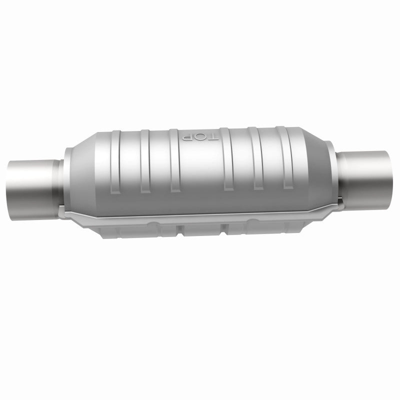 MagnaFlow universal catalytic converter with 2-inch inlet and outlet, 11-inch length, made of stainless steel, for vehicle exhaust systems.