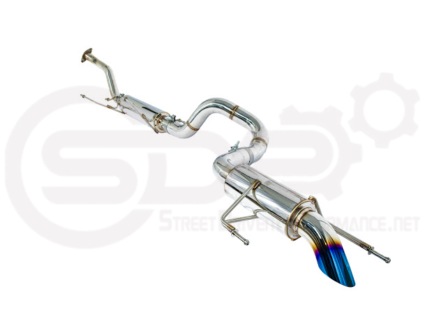 Street Driven Performance cat-back exhaust system with chrome or burnt blue tips for 2025-up Toyota 4Runner, turn-down style.