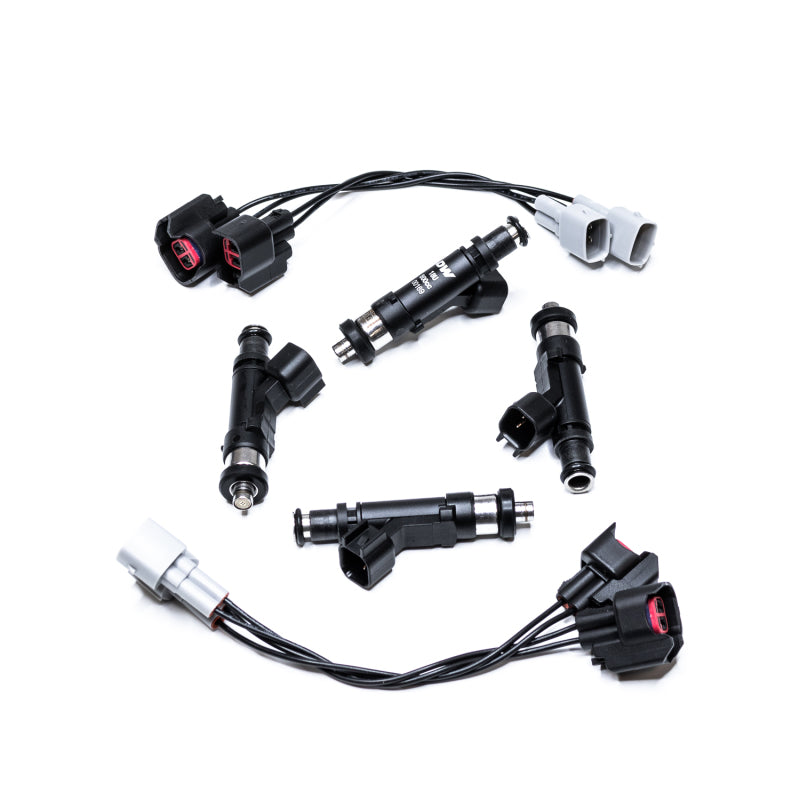 DeatschWerks 800cc fuel injector set for 4-cylinder engines including Toyota Celica, MR2, tC, xA, and Elise 1.8L models