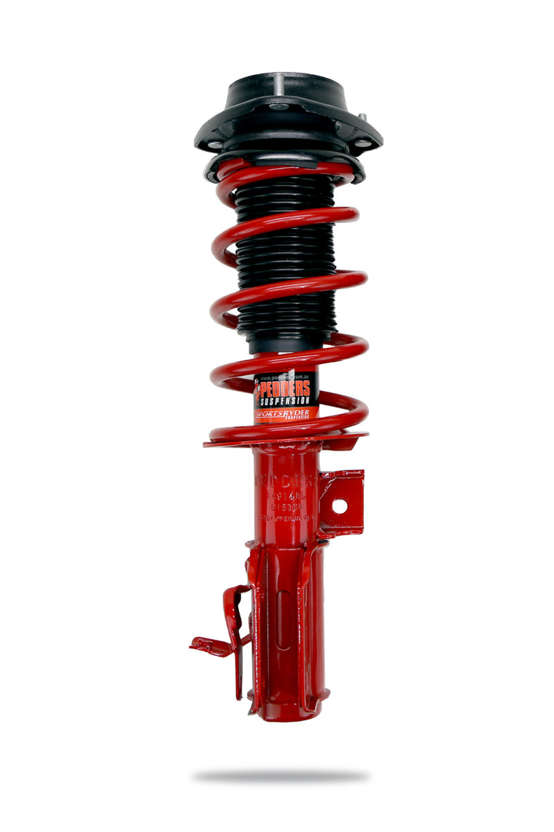Pedders EziFit SportsRyder front right shock and spring kit for 2013+ Subaru BRZ, twin tube 25mm suspension components.