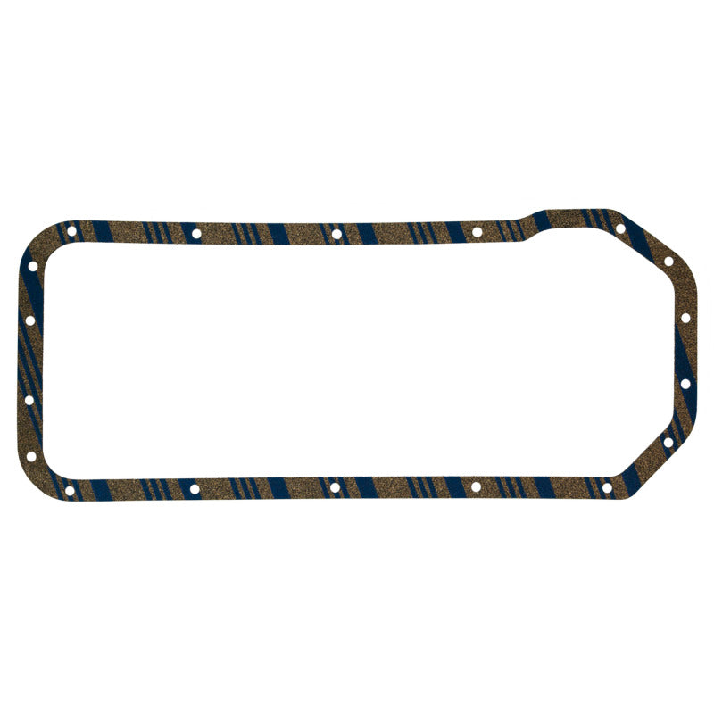 Fel-Pro OS 12481 C engine oil pan gasket set with 18 bolt holes, one-piece gasket for automotive engine repair.