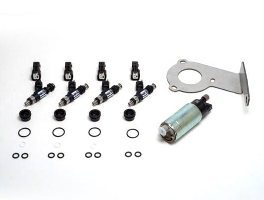 HKS F20C AP1 750cc fuel upgrade kit with fuel injectors and components for improved performance.