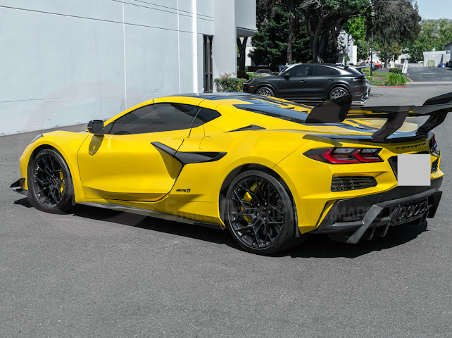 2023-UP CORVETTE C8 E-RAY, Z06, & ZR1 | FACTORY EXTENDED XL VERSION 2 FRONT & REAR MUD FLAPS SPLASH GUARD PAIR