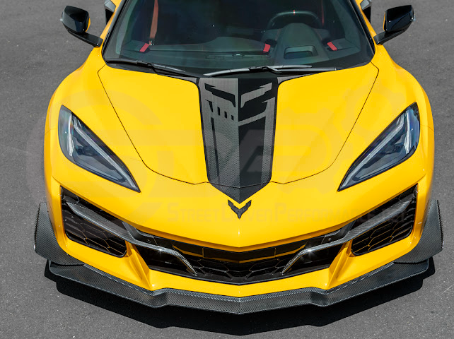 2023-UP CORVETTE C8 Z06 | Z07 EXTENDED PACKAGE CARBON FIBER FRONT LIP SPLITTER & CANARDS GROUND EFFECTS