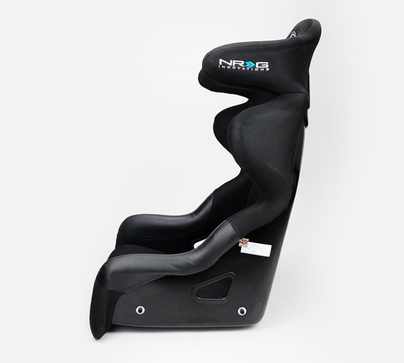 NRG FIA Competition Race Seat with head containment, medium size, made of competition fabric, FIA homologated for racing safety.