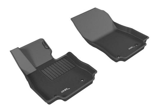 Black rubber 3D MAXpider floor mat for 2016-2020 Toyota Yaris and Scion Yaris Ia, designed for first-row protection.
