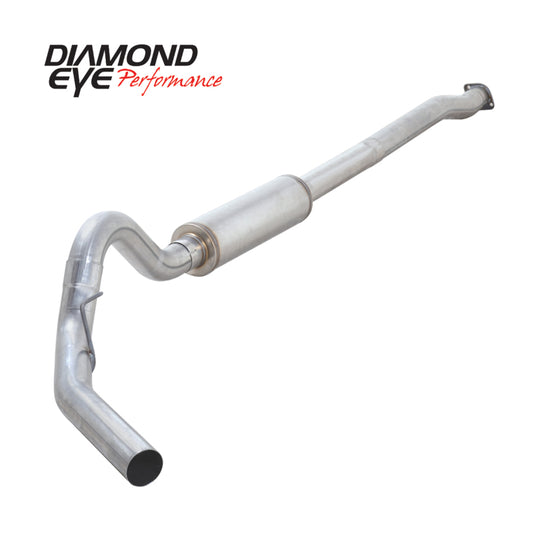 Diamond Eye Performance catback exhaust for Ford F150 3.5L EcoBoost, showing the single gas AL pipe with polished finish.