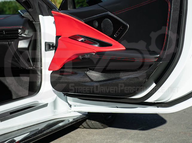 2020-Up Corvette C8 | CARBON FIBER Door Kick Guard Panel Lower Pocket Cover Pair