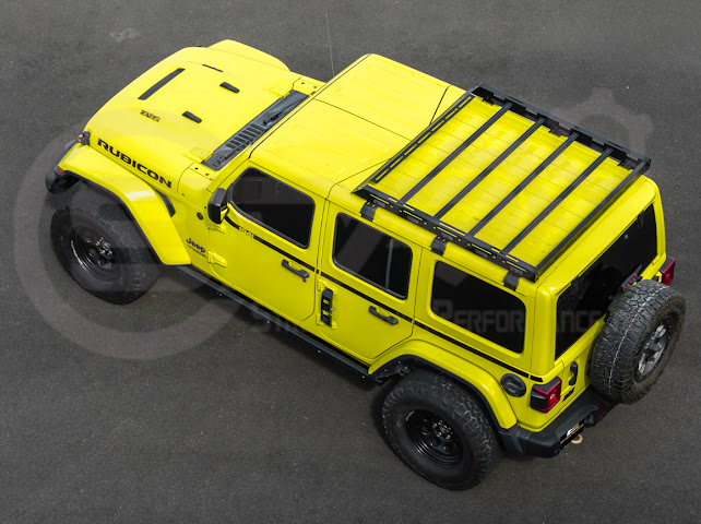 2018-UP JEEP WRANGLER JL & 2020-PRESENT JEEP GLADIATOR JT | CARBON STEEL BLACK TOP ROOF CARGO RACK (FULL & HALF LENGTH)