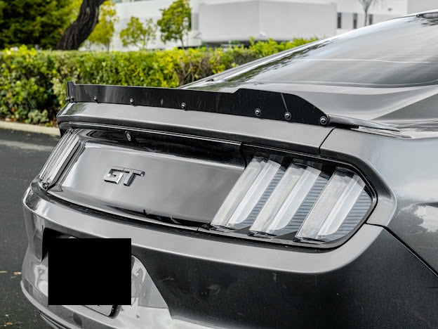 2015-23 FORD MUSTANG GT | SMOKE TINTED REAR SPOILER WICKERBILL FLAP INSERT