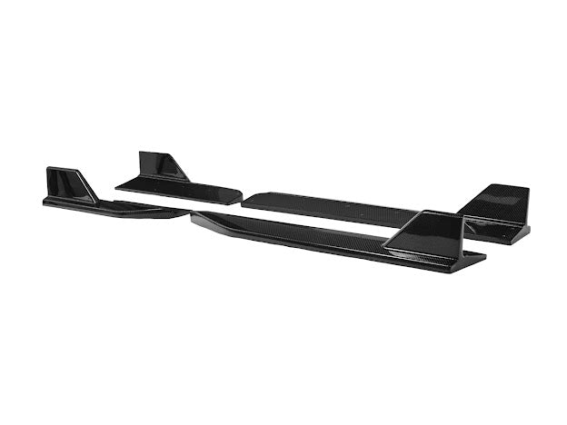 2024-UP FORD MUSTANG S650 | GT350R PERFORMANCE STYLE CARBON FIBER SIDE SKIRTS EXTENSION ROCKER PANELS GROUND EFFECTS