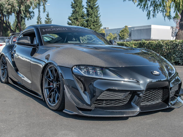 2020-UP TOYOTA SUPRA A91 | CARBON FIBER FRONT SPLITTER LIP GROUND EFFECTS (2 PEICE)