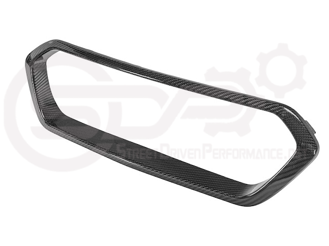 Rear diffuser exhaust bezels in dry carbon fiber for 2023-up Chevy Corvette C8 Z06 and ZR1, by Street Driven Performance.